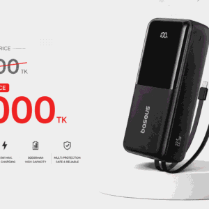 hoco Power Bank with Built‑in Cable – Fast Charging Portable Charger | Offer Price 2000 TK