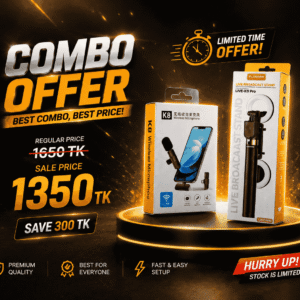 Content Creator Combo – K8 Wireless Microphone + LIVE‑K9 Pro Broadcast Stand (Offer Price)