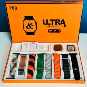 Y80 Ultra Germany Smart Watch 8+1 Combo Set – Multi Strap Pack (49mm Style)
